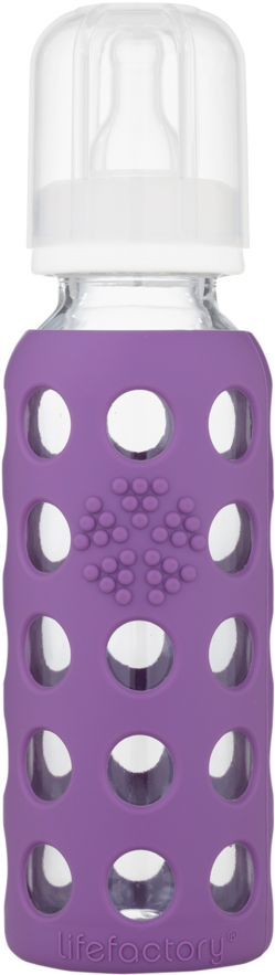 Baby Bottle - Lifefactory 9 Oz Glass Bottle With Flat Cap And Silicone (1024x1024), Png Download