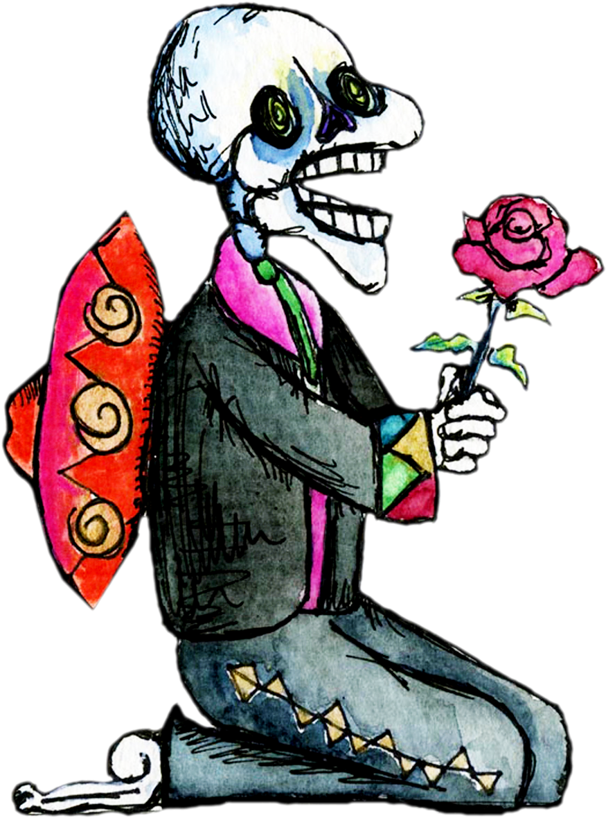 Mexico Of Mariachi Skeleton Hand Drawn Clip - Transparent Day Of The Dead Girl Png (1125x1500), Png Download