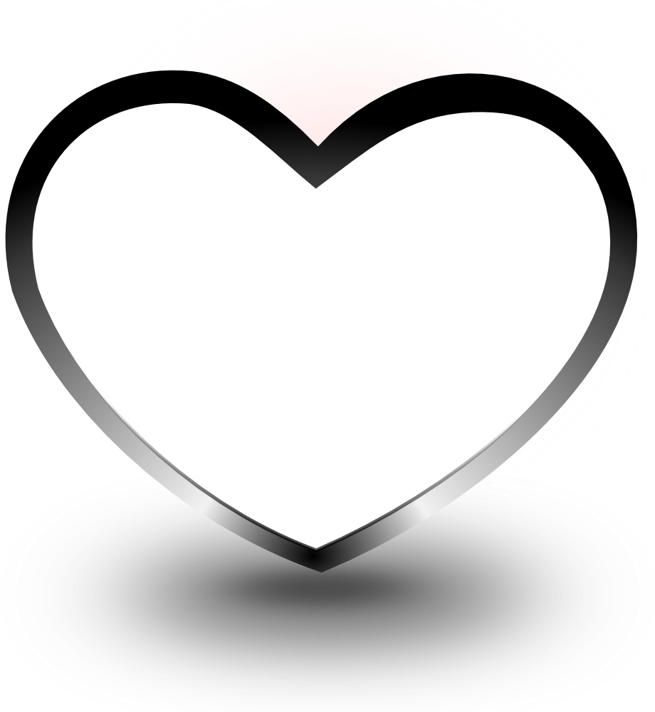 valentine heart clipart black and white