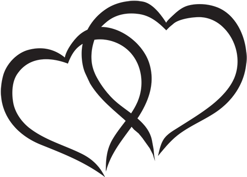 Hearts Clipart Interlocked - Interlocking Hearts Black And White (500x500), Png Download