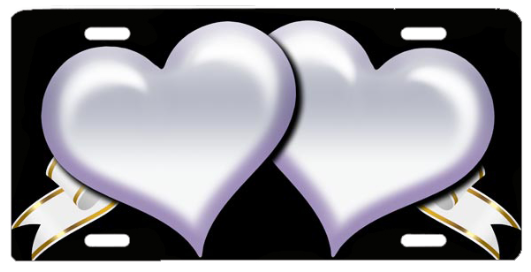White Hearts With Ribbons - Car (600x400), Png Download