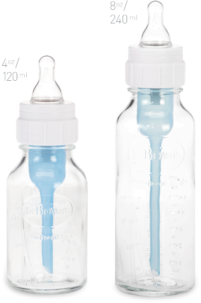 Brown's Glass Bottles - Dr. Browns Glass Baby Bottle 8 Oz - 2 Bottles (405x608), Png Download