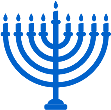 Blue Menorah Hanukkah - Menorah Silhouette (400x400), Png Download