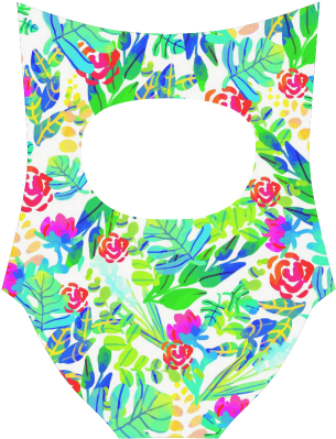 Cute Tropical Watercolor Flowers Strap Swimsuit Video - Cafepress Jungle Watercolor Flowers F Full/queen Duvet (500x500), Png Download