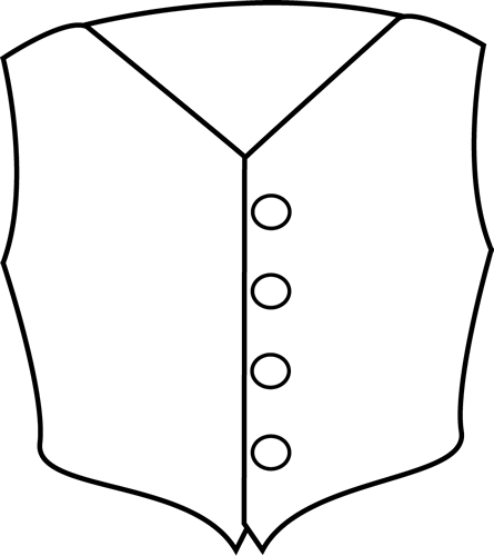 Black And White Vest - Clipart Black And White Vest (445x500), Png Download