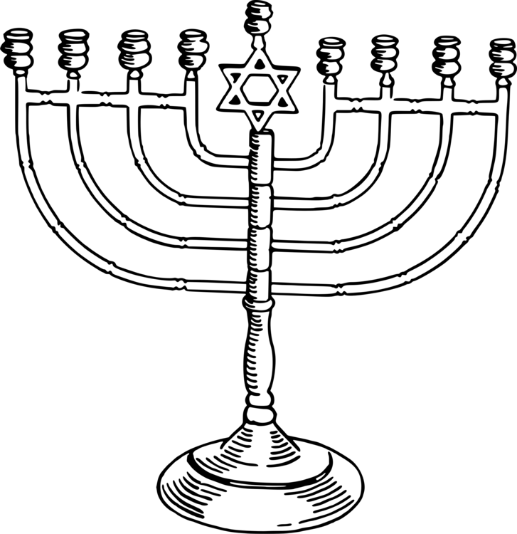 Menorah Judaism Hanukkah Computer Icons Jewish Holiday - Drawing Of A Menorah (727x750), Png Download