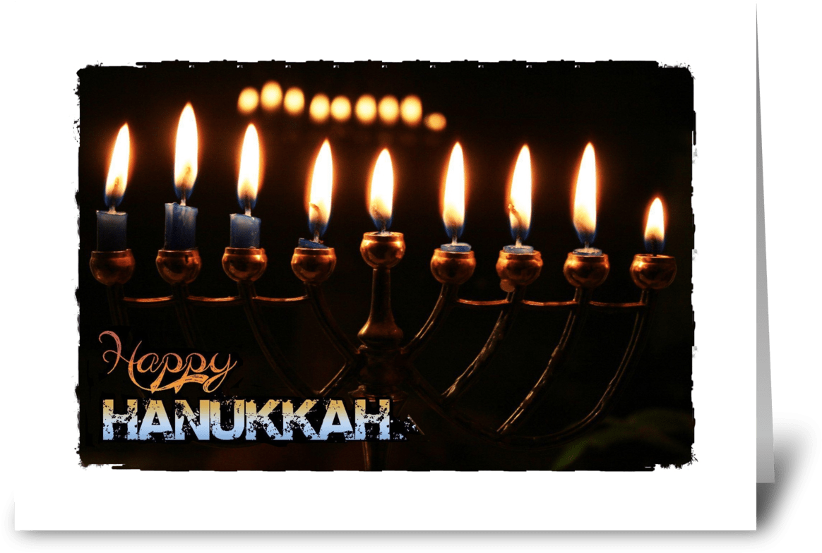 Happy Hanukkah Greeting Card - New Year Wishes Candles (848x698), Png Download
