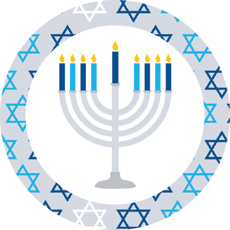 Hanukkah Napkin Knot - Circle (450x450), Png Download