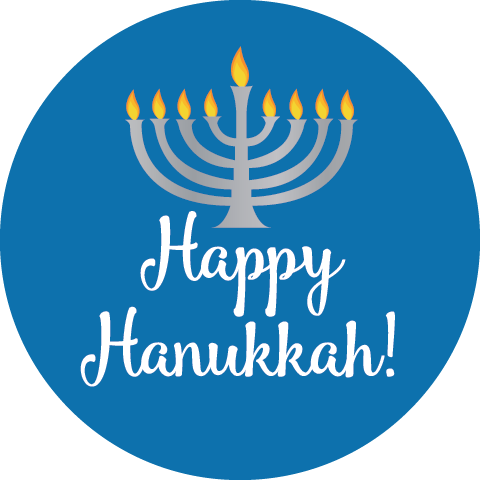 Hanukkah Napkin Knot - Frohe Feiertage Schnee-punkte, Blau Und Weiß, Postkarte (480x480), Png Download