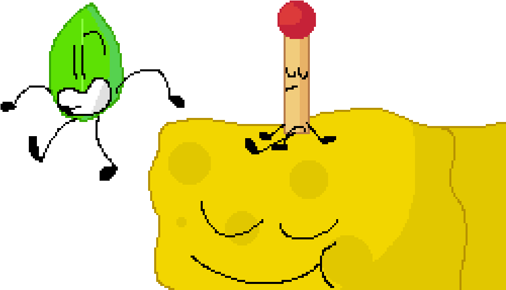 Leafy, Match And Spongy - Cartoon (1024x576), Png Download