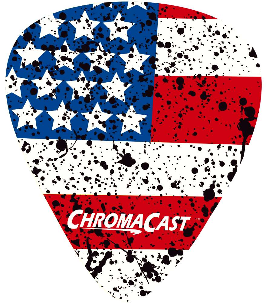 Chromacast Usa Flag Guitar Picks, Heavy Gauge , 10-pack - Chromacast Cc-dp-usa-60-10pk Usa Flag Delrin Guitar (1000x1000), Png Download