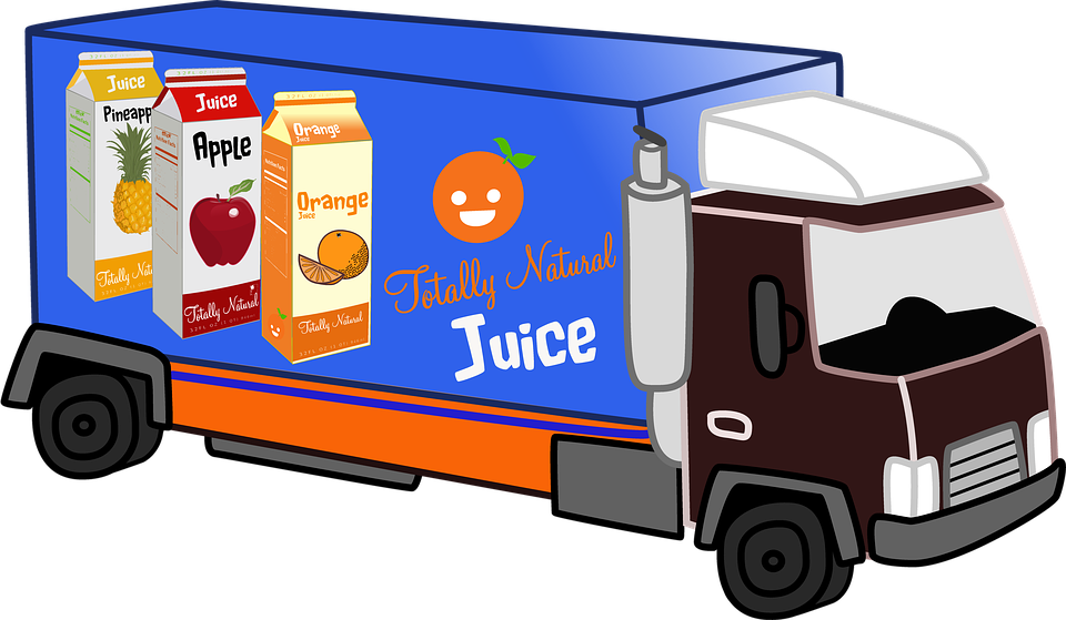 Delivery Truck Juice Natural - Transporte De Jugo De Naranja (960x559), Png Download