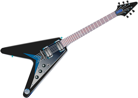 Guitar Png Images Transparent Free Download - Flying V Guitar Png (600x424), Png Download