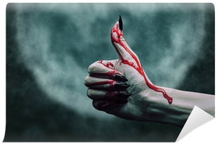 Vampire Bloody Hand With Thumb Up Gesture Wall Mural - Mano Insanguinata (400x400), Png Download