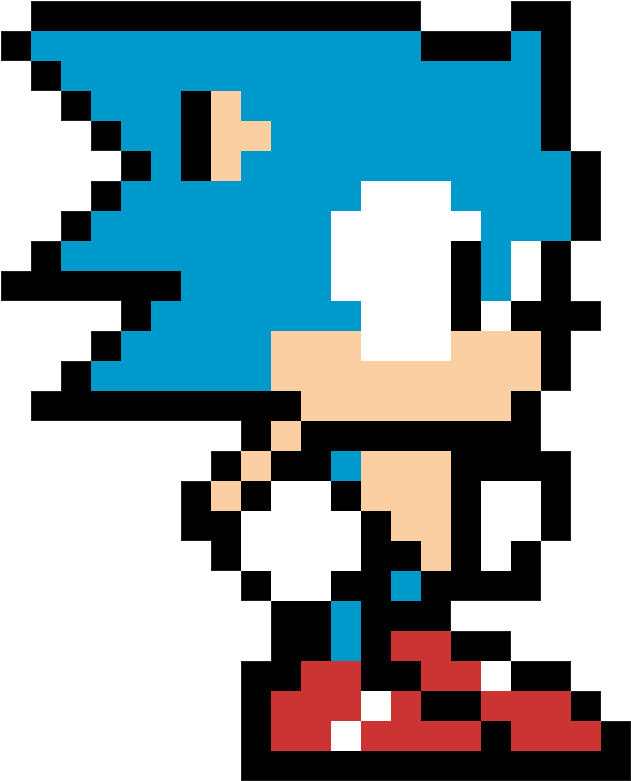 Pixel Art Of Sonic The Hedgehog - Pixel Art Sonic (737x864), Png Download