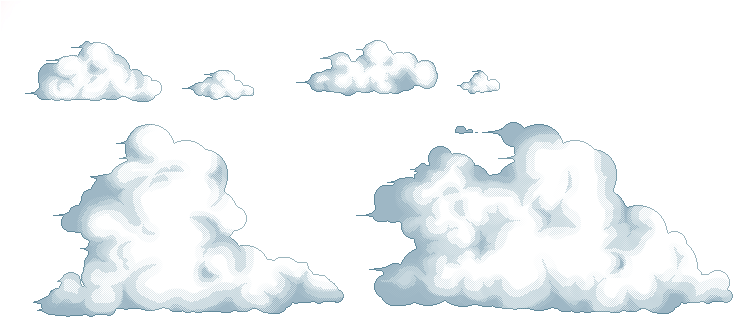 Pixel Art Clouds - Pixel Art Clouds Tutorial (742x323), Png Download