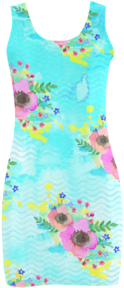 Watercolor Bouquet Medea Vest Dress - Pattern (500x500), Png Download