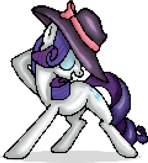 Creepygamertip, Pixel Art, Rarity, Safe, Simple Background, - Simple Pixel Art Mlp (504x561), Png Download