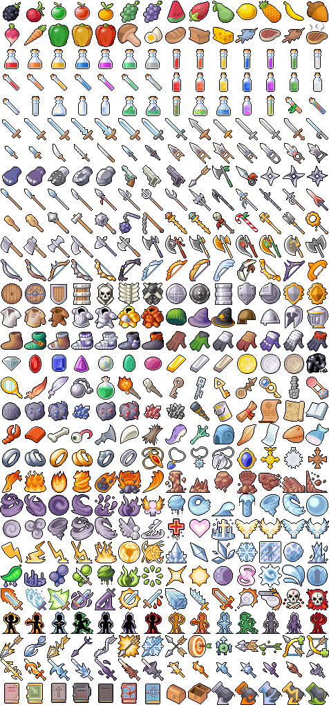 420 Icons For Rpg - Pixel Art Rpg Icon (476x1020), Png Download