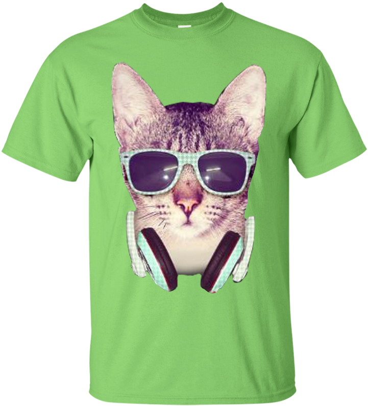 Cool Cat T-shirt - Cat - Hipster Cat T Shirt & Hoodie (800x800), Png Download