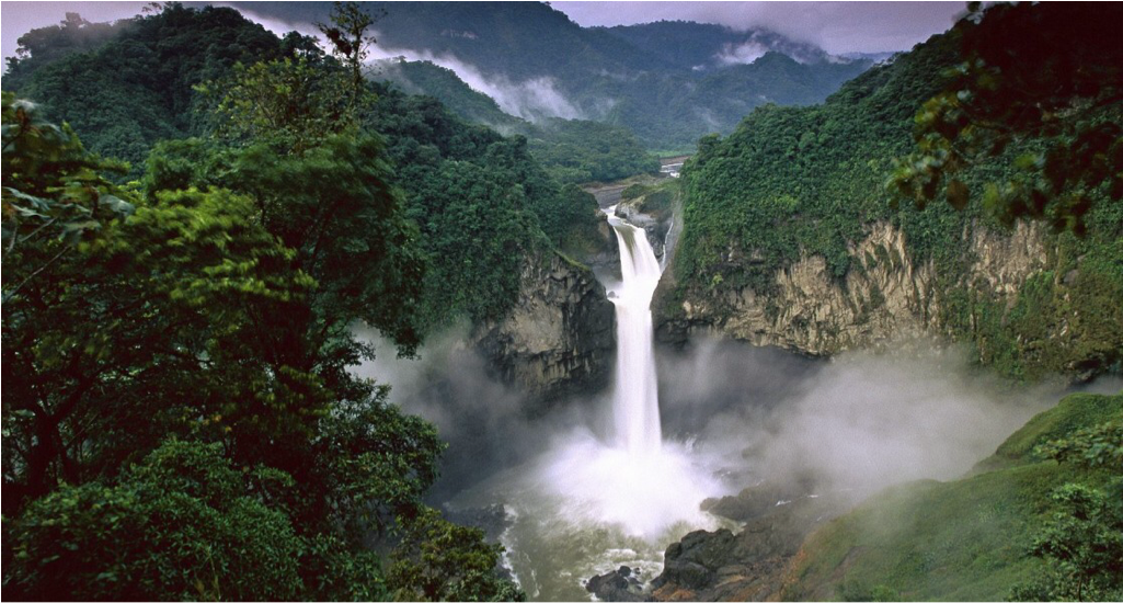 Welcome To The Wonderful Place Full Of Animals And - Largest Waterfall In Ecuador (1024x748), Png Download