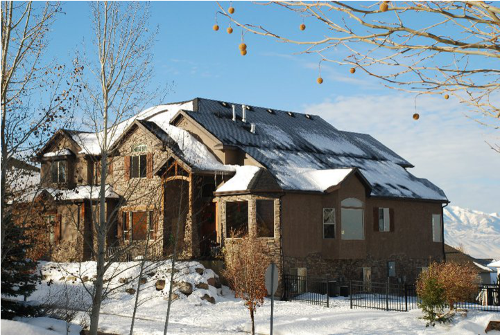 Ski Lodge Style Home - Snow (800x533), Png Download