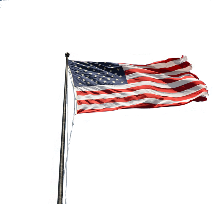 American Flag On Pole Png Picture Black And White Download - Flag Of The United States (1024x683), Png Download