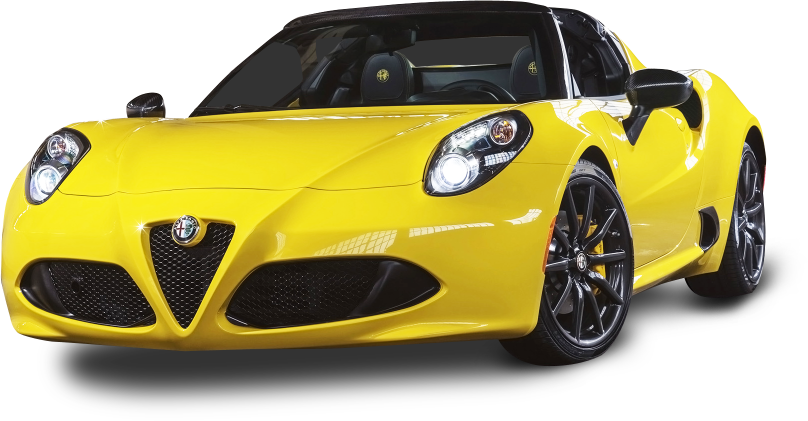 Alfa Romeo 4c Spider Yellow Car Png Image - Yellow Alfa Romeo 4c Spider (1685x994), Png Download