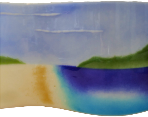 Large Double Curve Opaque Landscape - Watercolor Paint (500x500), Png Download