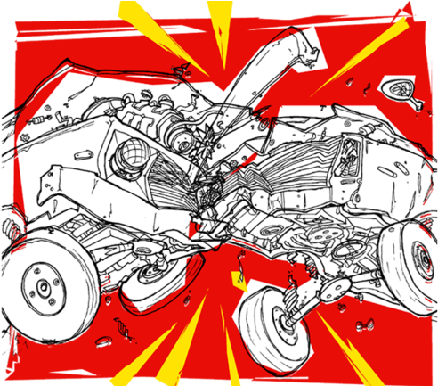Car Crash - Illustration (571x432), Png Download