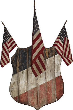 Flag Holder In The Form Of A Shield, Painted Red, White - Flag Of The United States (302x450), Png Download