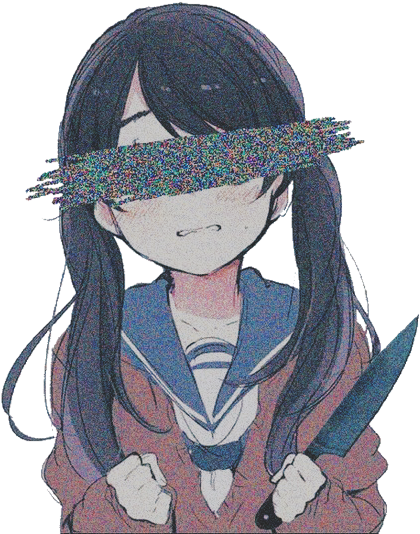 Download Anime Girl Aesthetic Tumblr Knife Glitch Noeyes Freetoe  Kawaii  Anime Female Yandere PNG Image with No Background  PNGkeycom