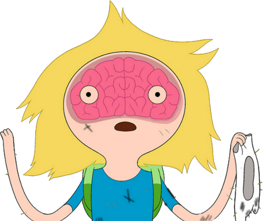 Finn With Brain Outline Special Model - Adventure Time Finn Brain (515x432), Png Download
