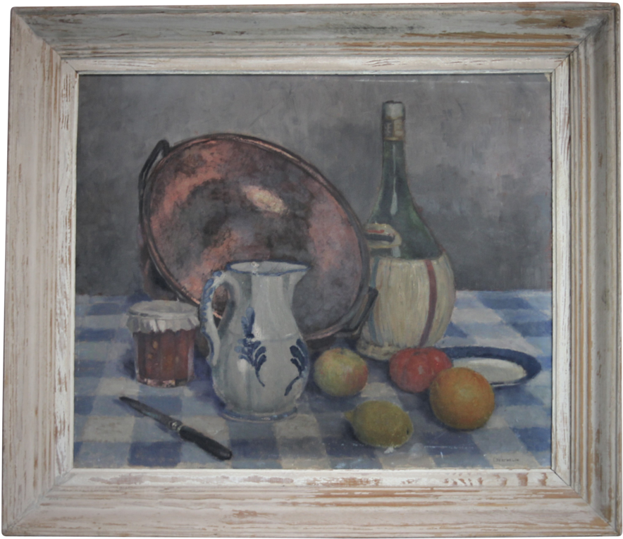 Oil On Canvas Still Life Tablescape With Copper Pan - Still Life Photography (1024x1024), Png Download