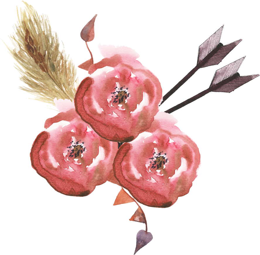 Red Flowers Floral Bouquet Watercolor Ftestickers - Watercolor Painting (1024x1024), Png Download