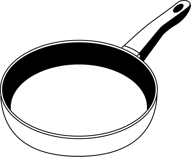 Pan Clip Art - Frying Pan Clip Art Black And White (633x521), Png Download