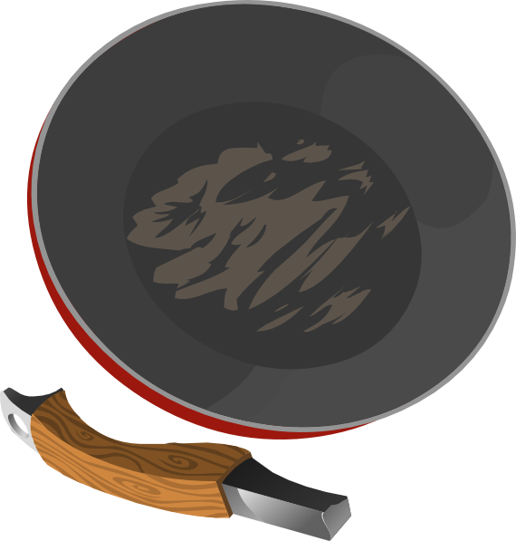 How To Set Use Frying Pan Clipart (570x597), Png Download