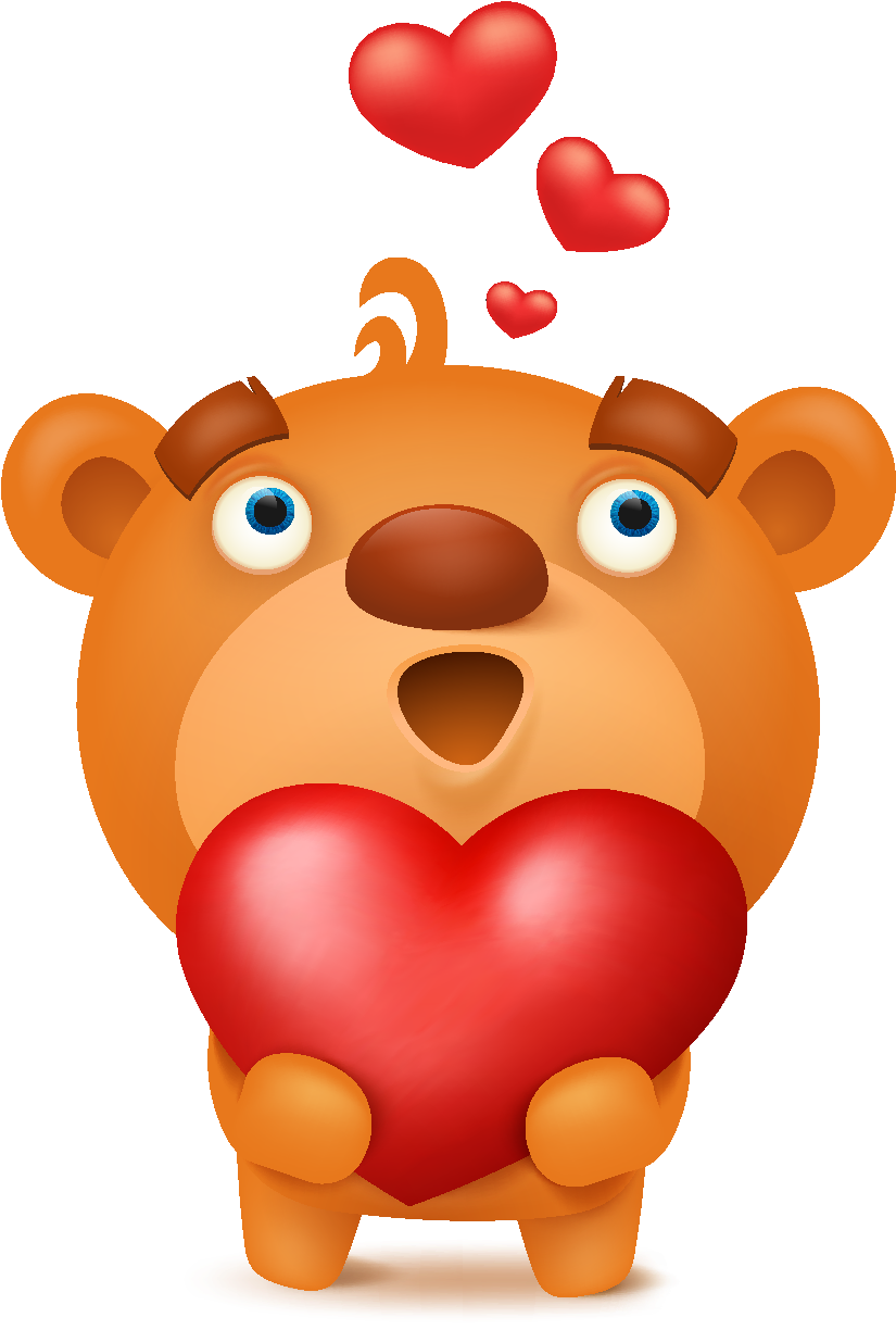 Cartoon Cute Heart Shaped Bear Element - Teddy Bear (1772x1378), Png Download