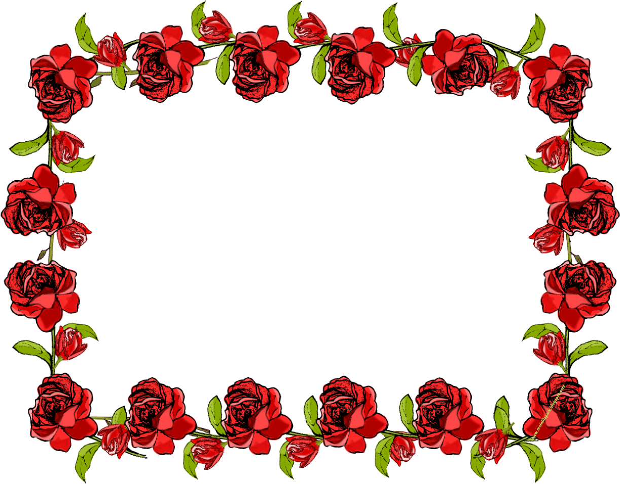 Red Flower Frame Png Transparent Picture - Flower Transparent Background Frame (1313x1002), Png Download