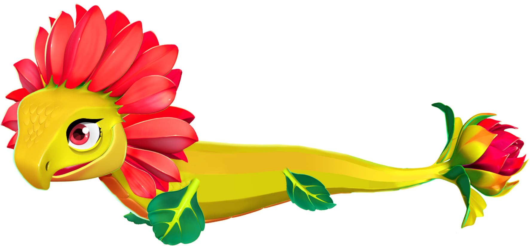 Redflower Dragon - Dragon De Flor Roja (1773x824), Png Download