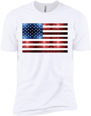 Usa Flag Red Blue Sparkles T-shirt Hoodie Long Sleeve - Society6 Usa Flag Red Blue Sparkles Glitters Hand Towel (400x400), Png Download