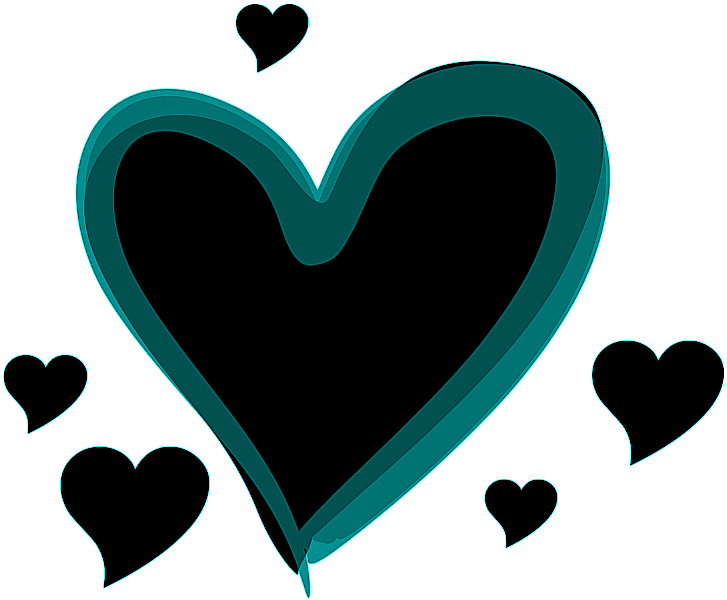 Black Heart Picture - Cute Black Heart Png (727x600), Png Download