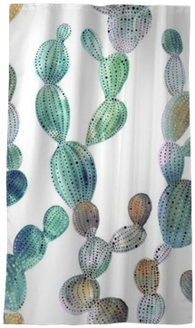 Cactus Pattern In Watercolor Style Blackout Window - Watercolor Painting (400x400), Png Download