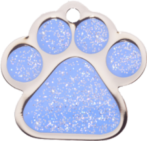 Light Blue Sparkle Paw Print Small - Bow Wow Tags - Fashion Range 1 (300x459), Png Download