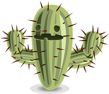 Cactus Prickly Nature Plant Green Desert T - Cactus Png (372x340), Png Download