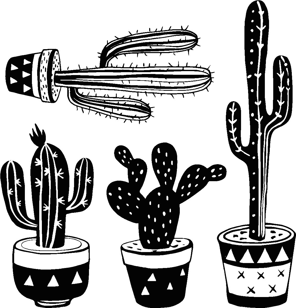 Sticker Boheme 4 Cactus Mexicain Ambiance Sticker Col - Cactus (1200x1200), Png Download
