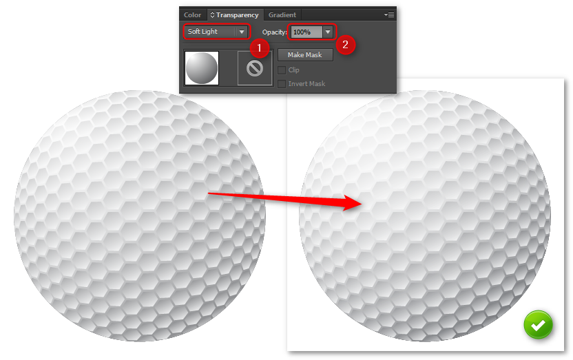 How To Create A Golf Ball In Illustrator - Illustrator (844x525), Png Download