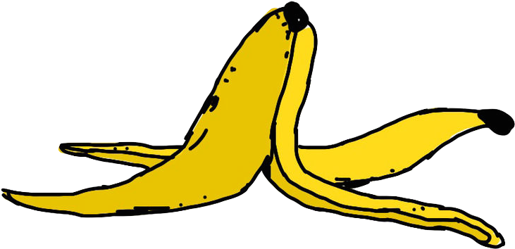 Banana Clipart Waste - Drawings Of Banana Peels (729x352), Png Download
