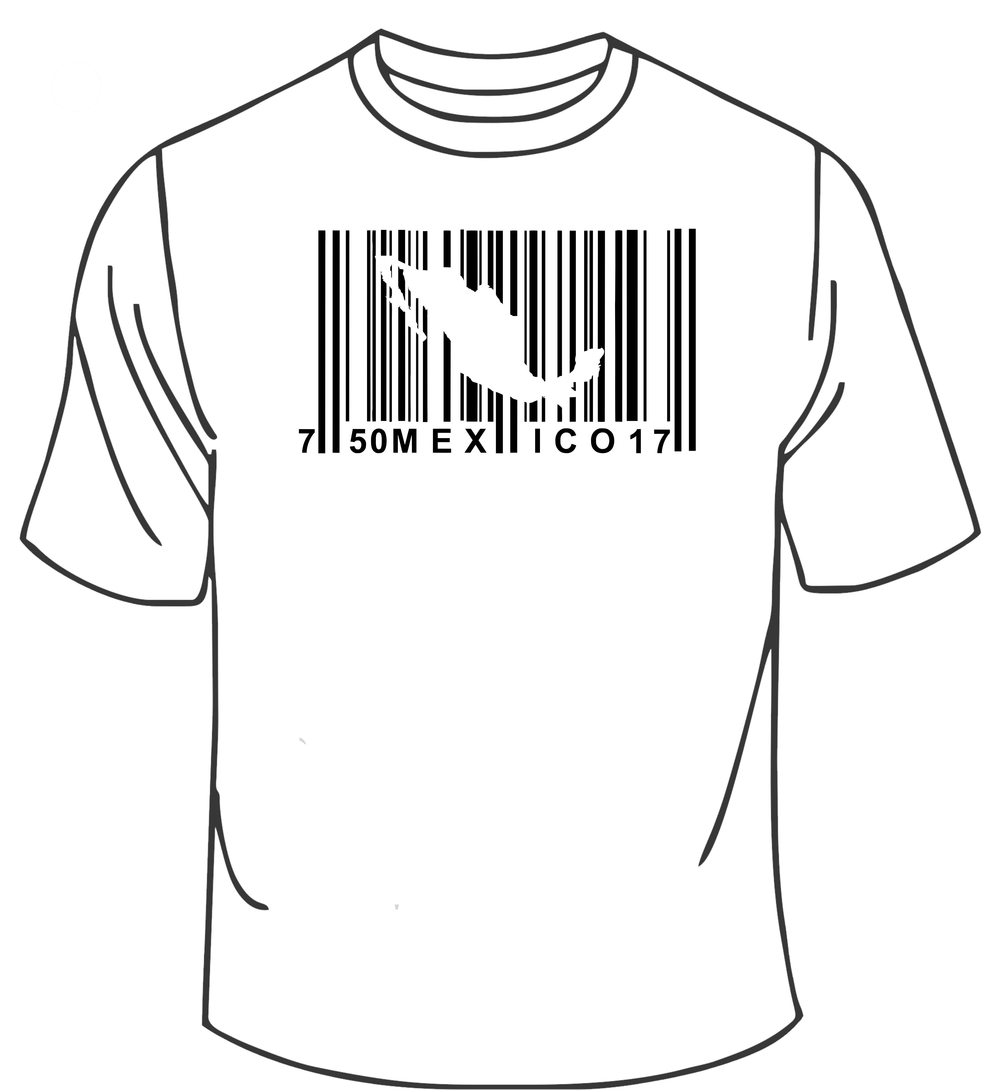 Playera Código De Barras México Vendido Por Stamparte - Active Shirt (4125x4624), Png Download