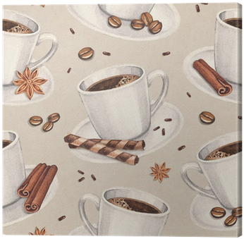 Watercolor Illustrations Of Coffee Cup - Coffee Cup Patterns (400x400), Png Download